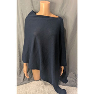 J. Crew One Size Shawl Blue Cashmere Wool Blend